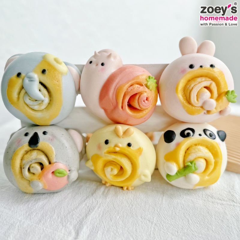 动物芝士馒头 Animal Shaped Cheese Bun (4pcs)